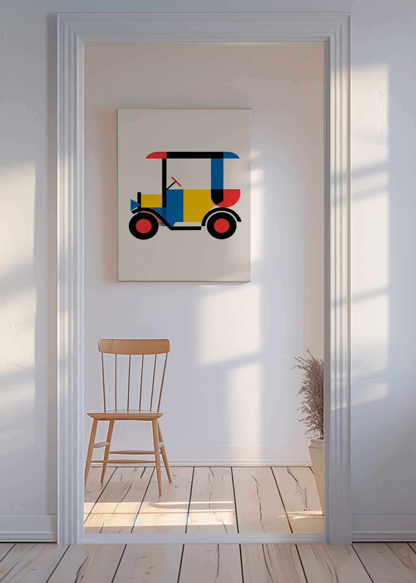 Geometric poster Bauhaus vehicle