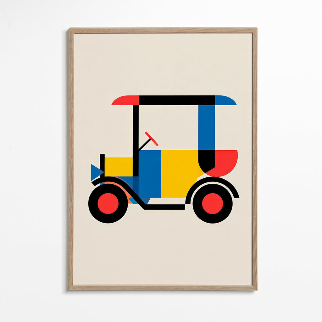 Geometric poster Bauhaus vehicle