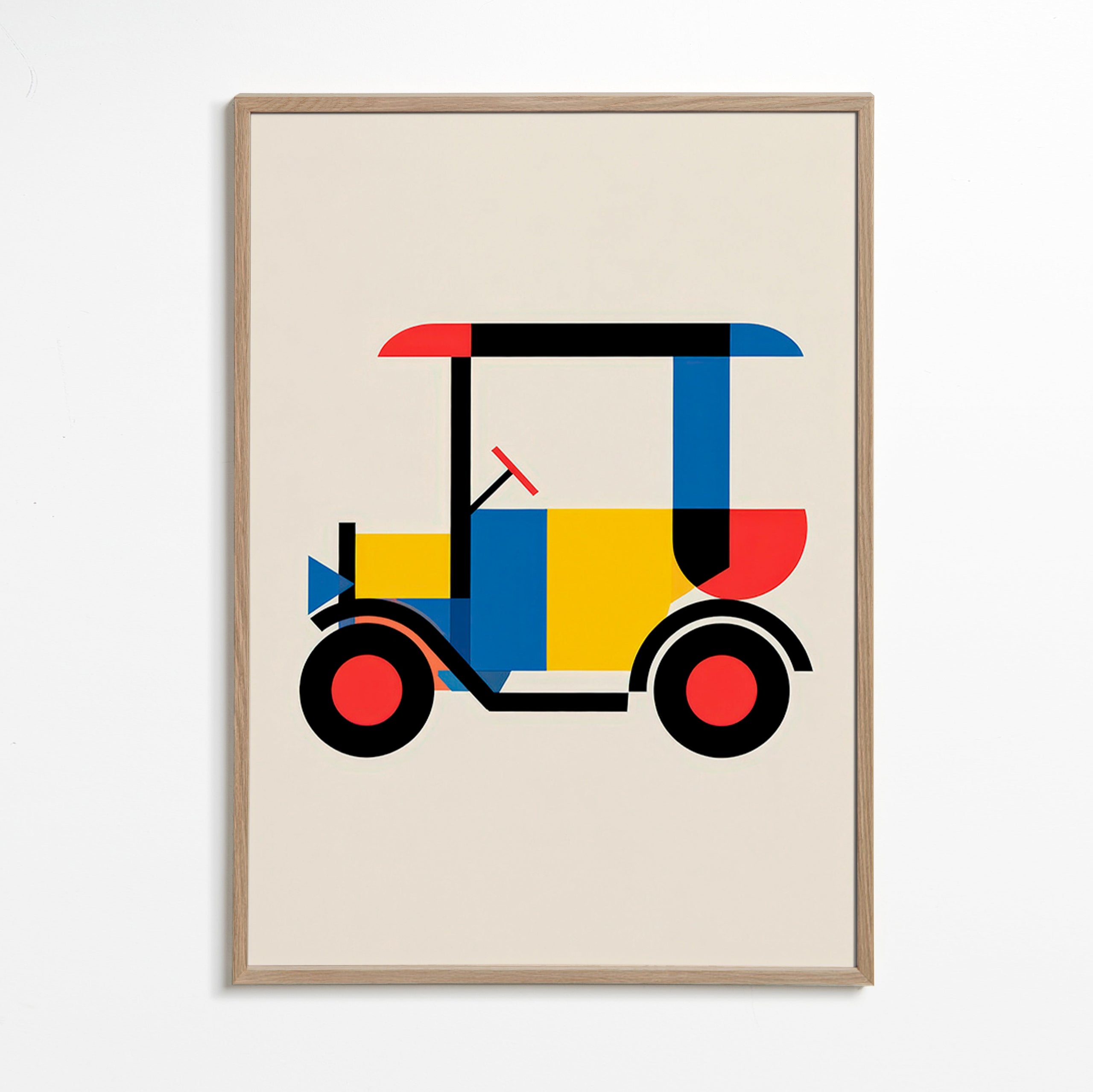 Geometric poster Bauhaus vehicle