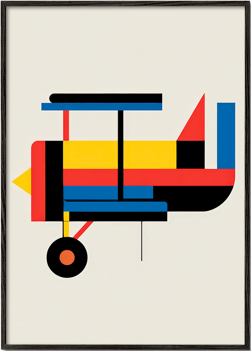 Geometric poster stylized biplane
