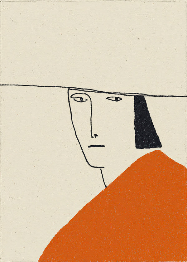 Minimal illustration with orange cloak