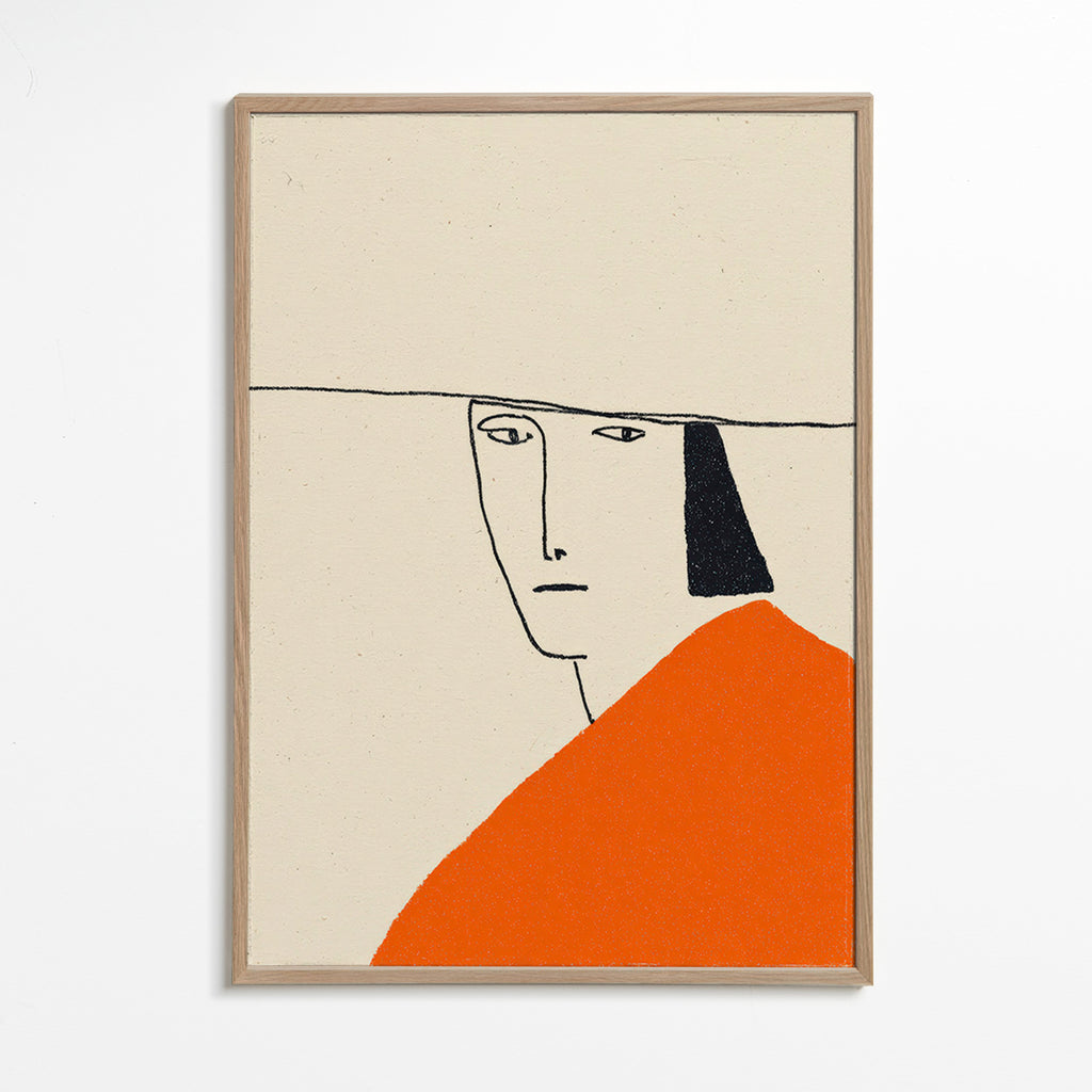 Minimal illustration with orange cloak