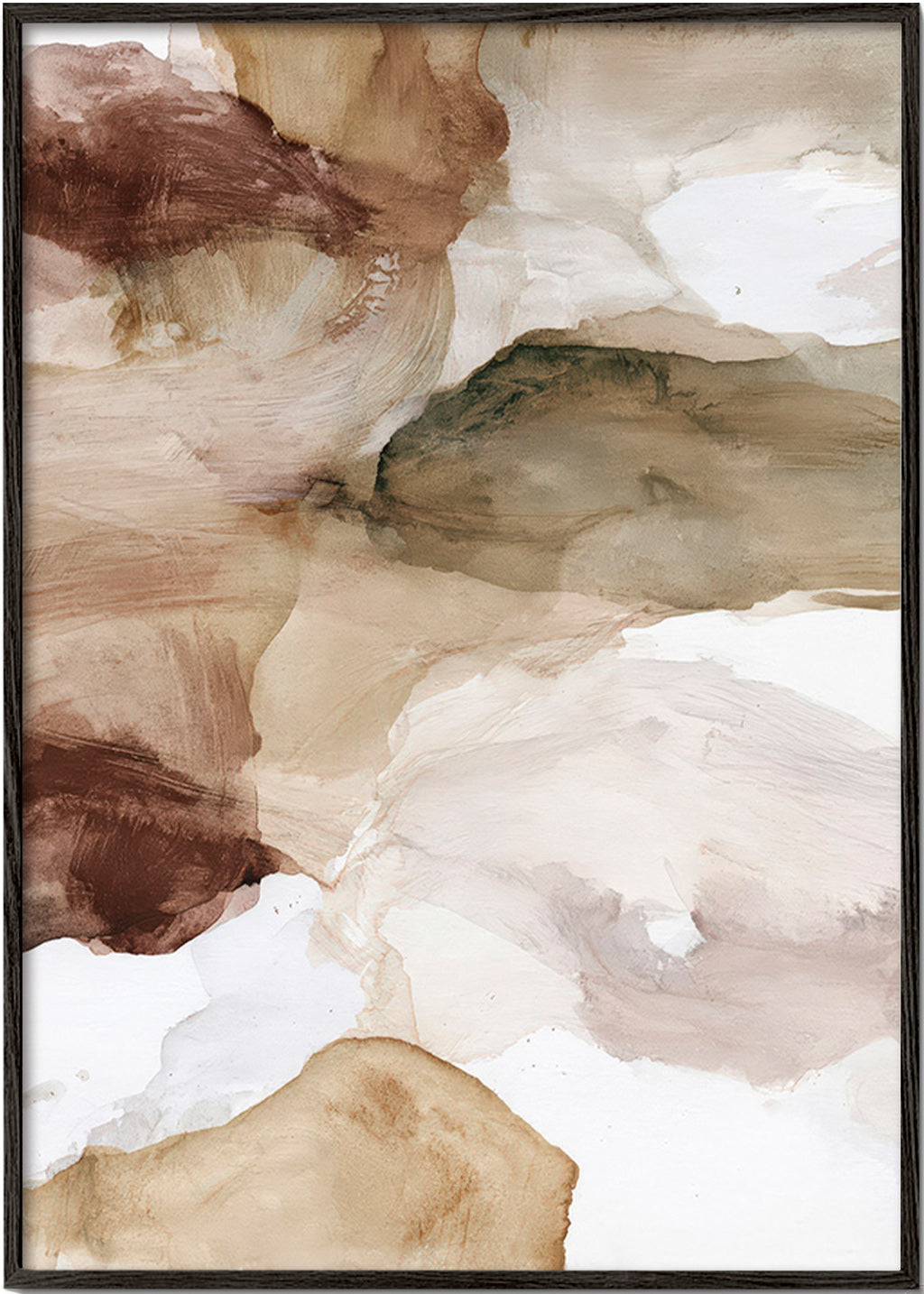 Abstract artwork in earth tones with soft brushwork