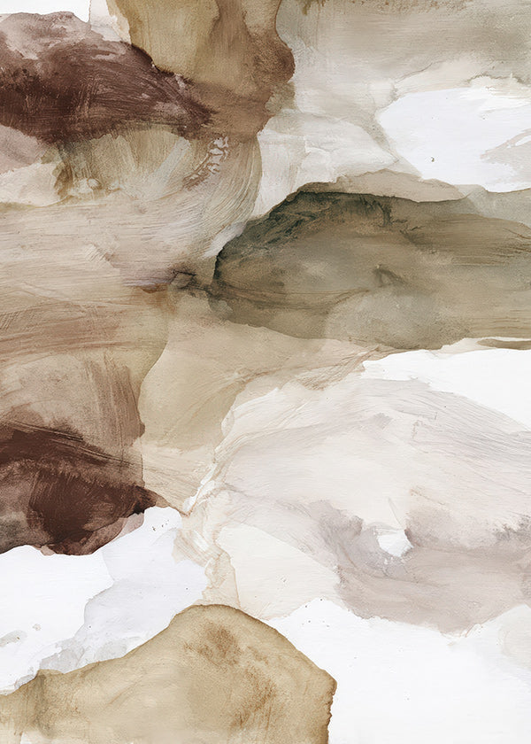 Abstract artwork in earth tones with soft brushwork