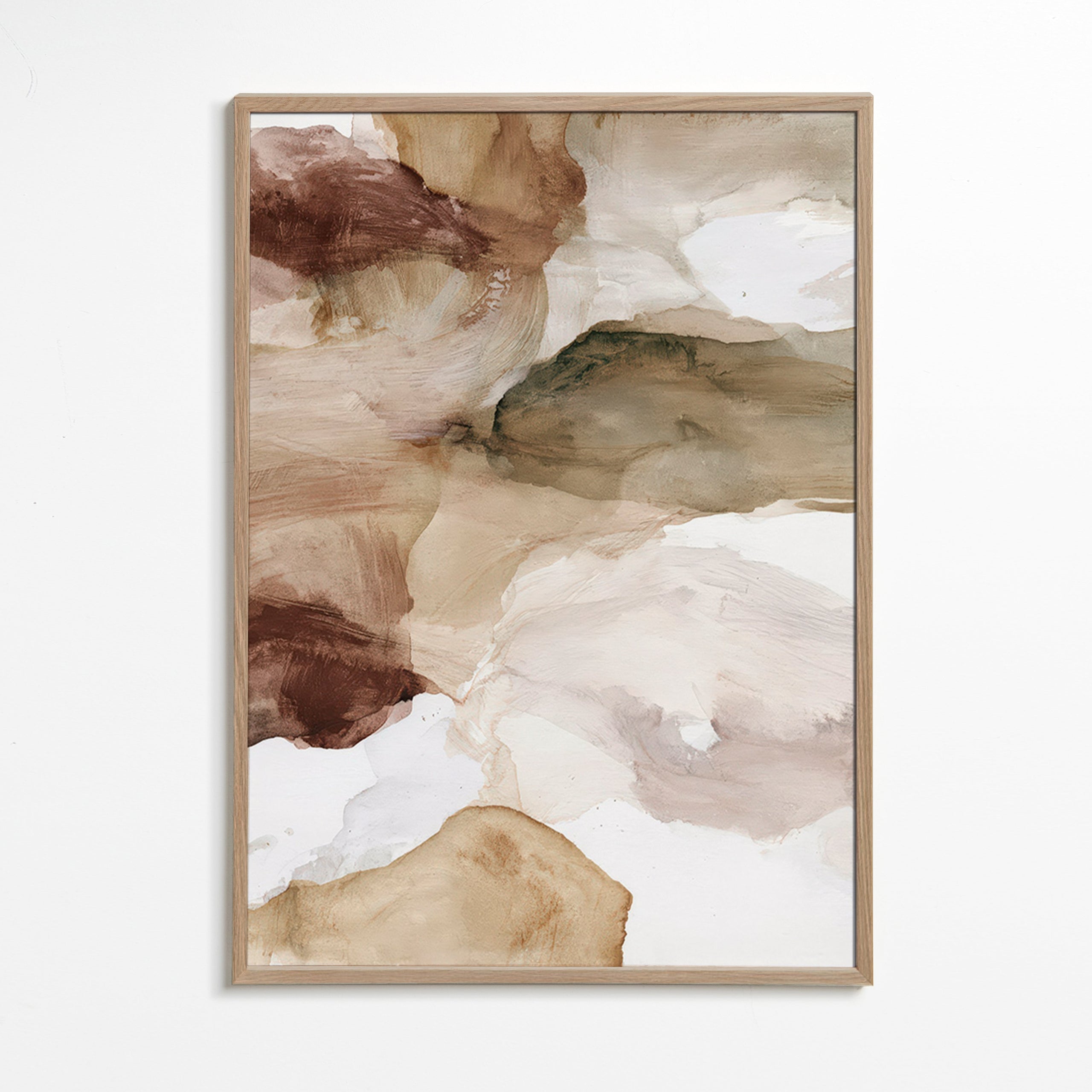 Abstract artwork in earth tones with soft brushwork