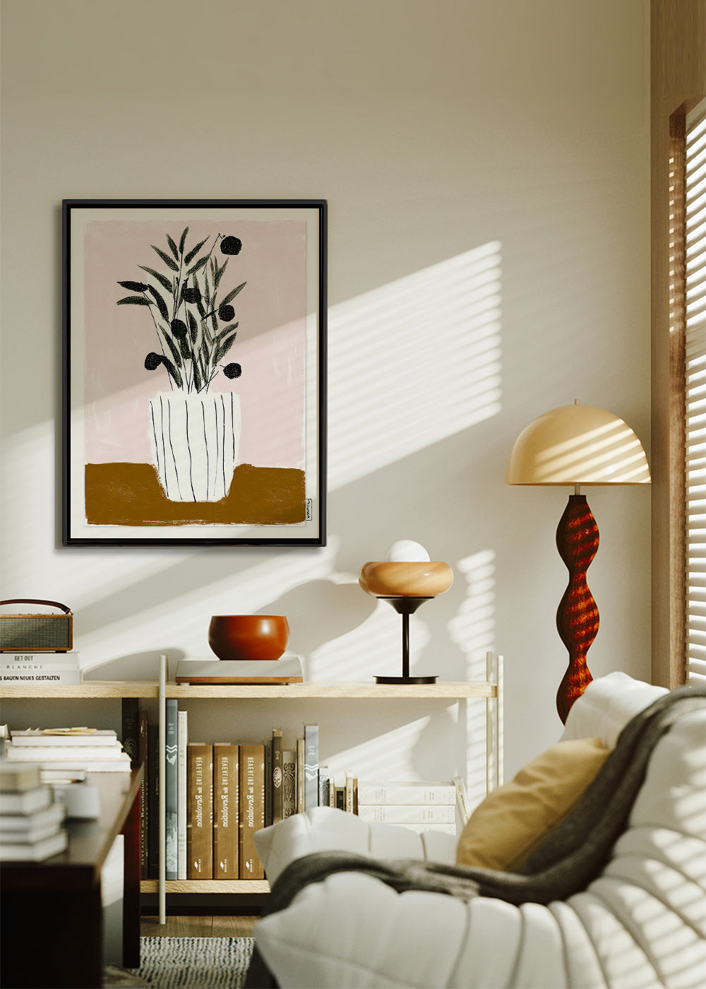 Botanical print with olive branches