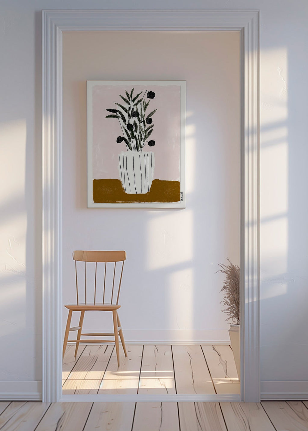 Botanical print with olive branches