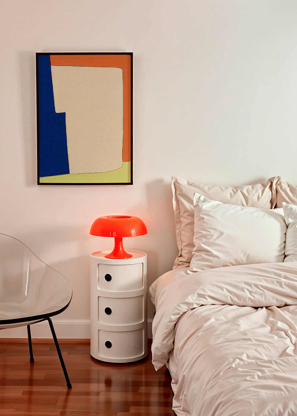 Abstract artwork with soft shapes