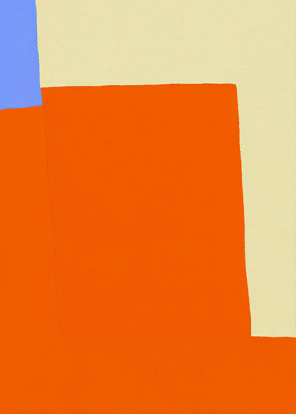 Abstract artwork with orange blocks