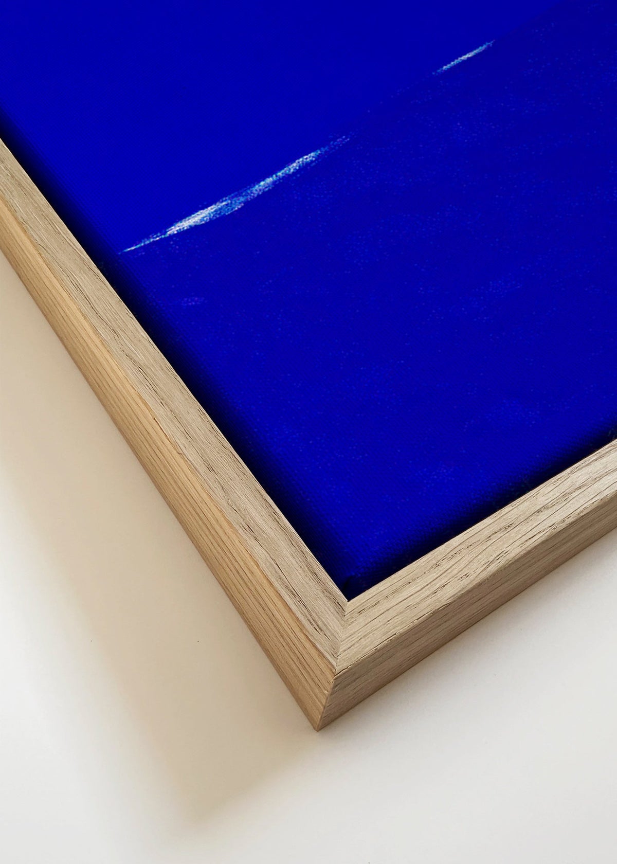 Blue abstract artwork with subtle horizon