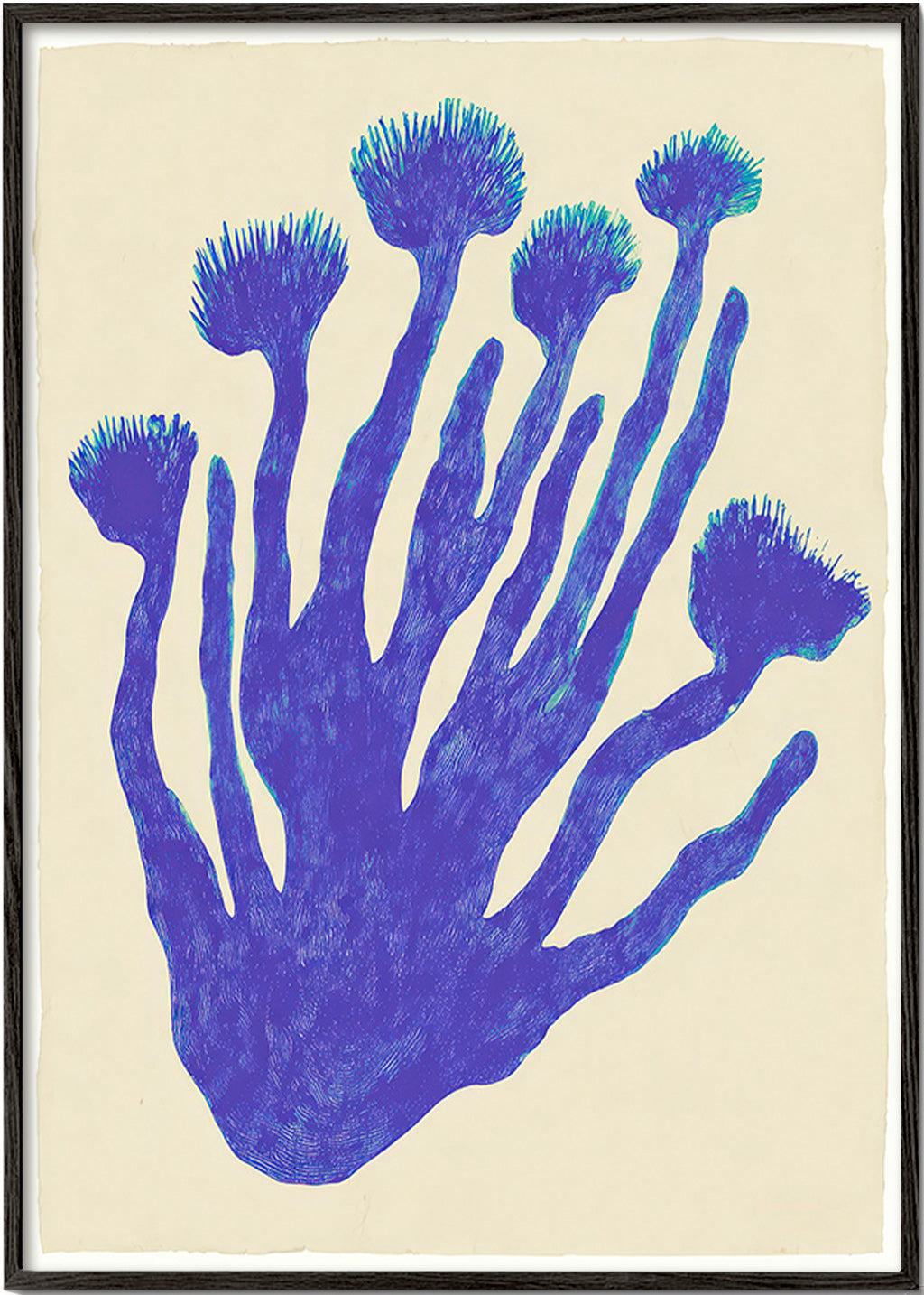 Botanical print Indigo Coral study