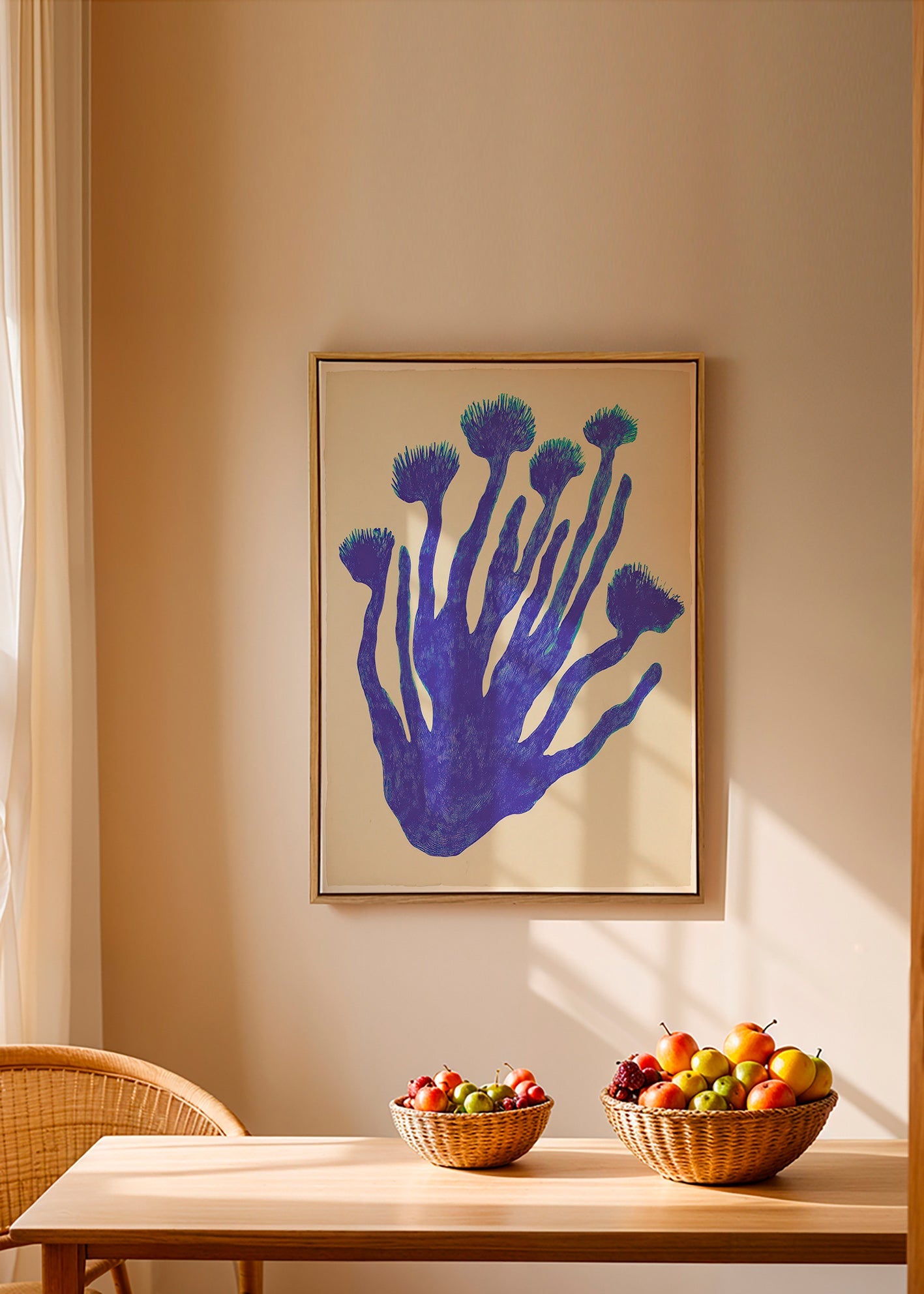 Botanical print Indigo Coral study
