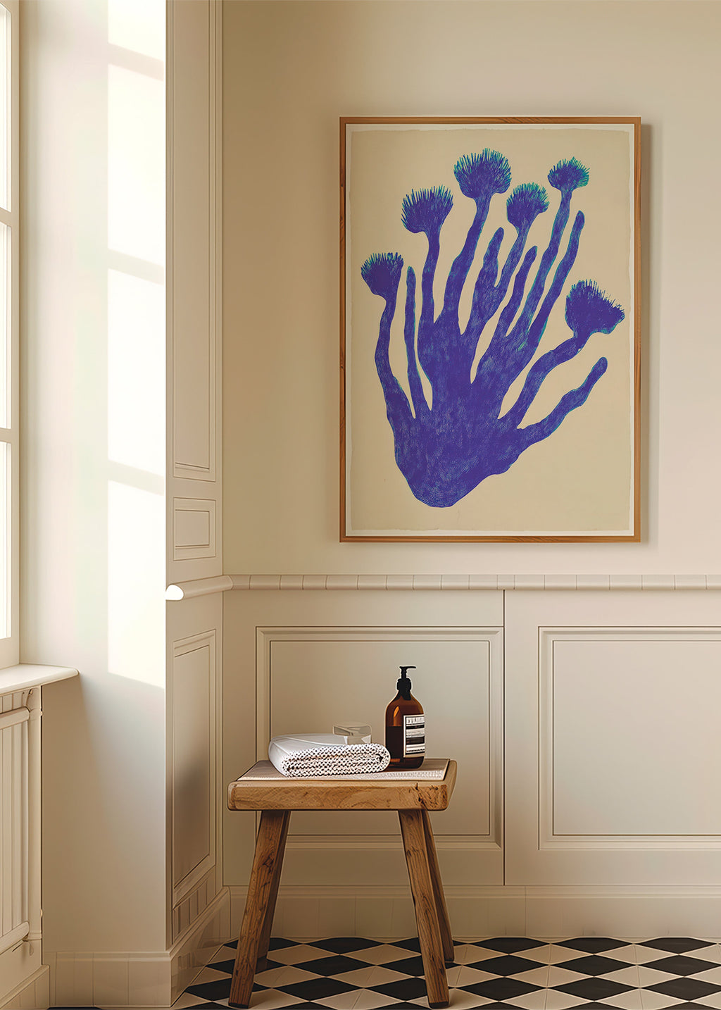 Botanical print Indigo Coral study
