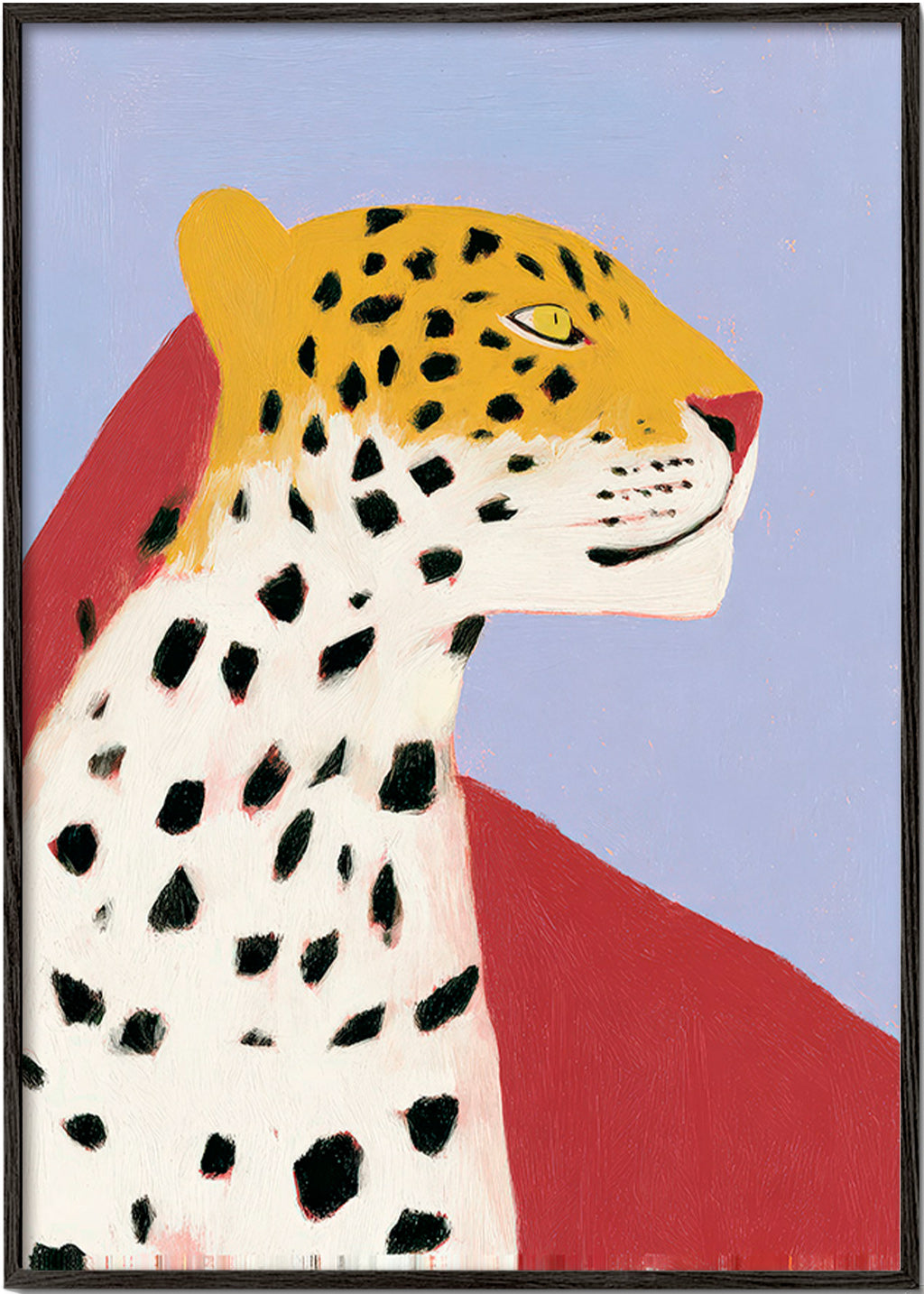 Leopard Profile on Lavender Background