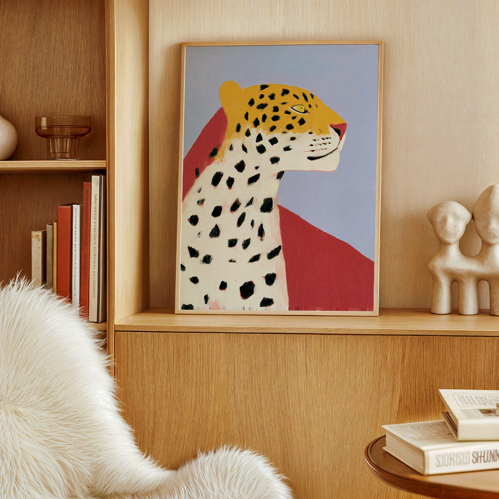Leopard Profile on Lavender Background