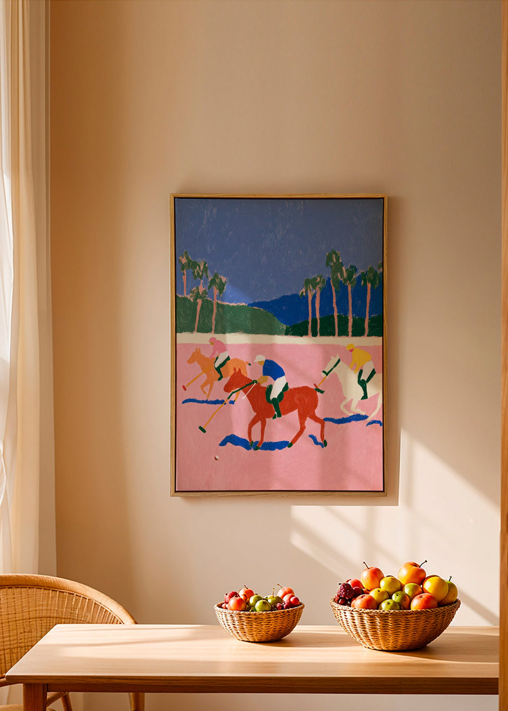 Polo sport painting in pink