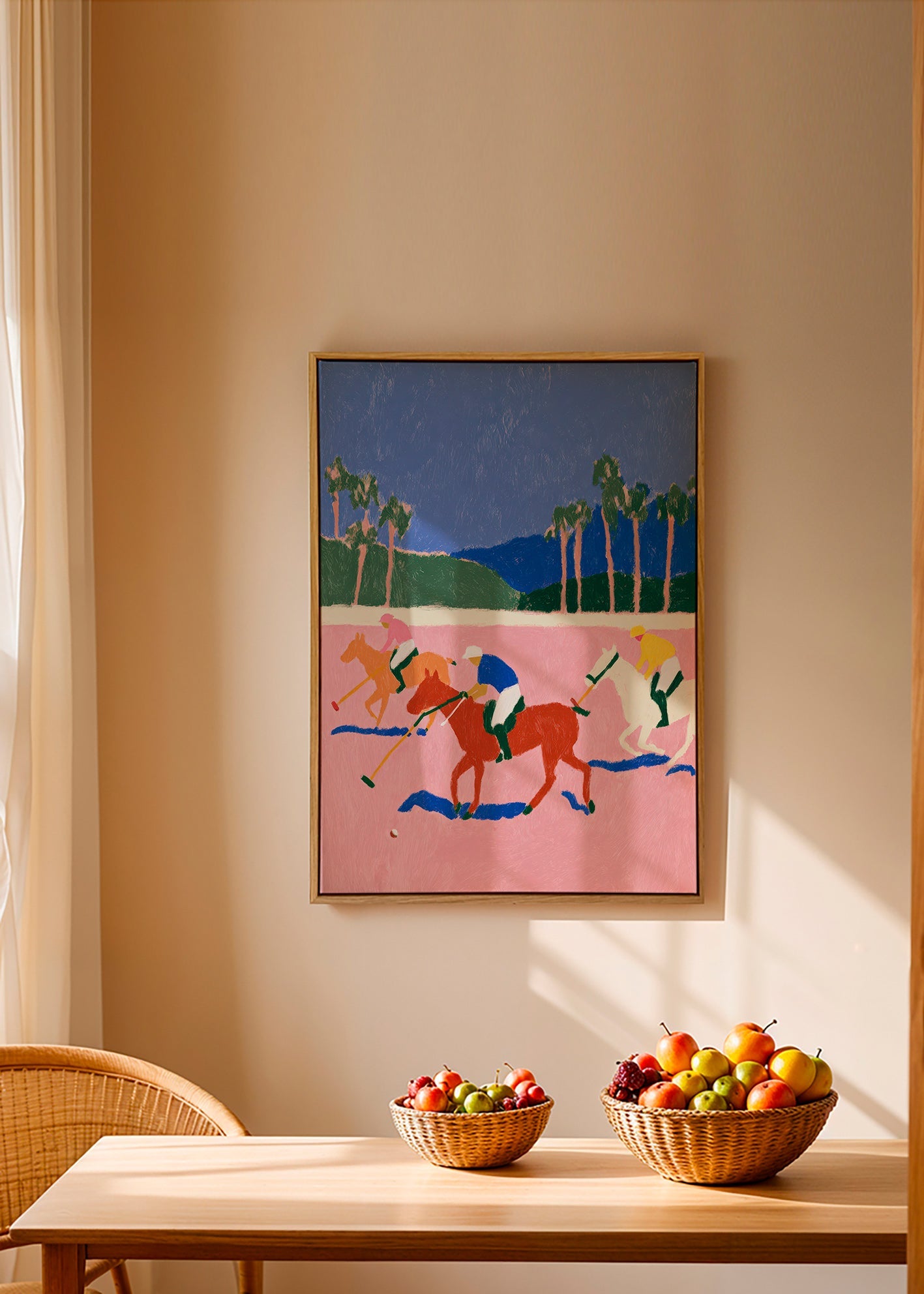 Polo sport painting in pink