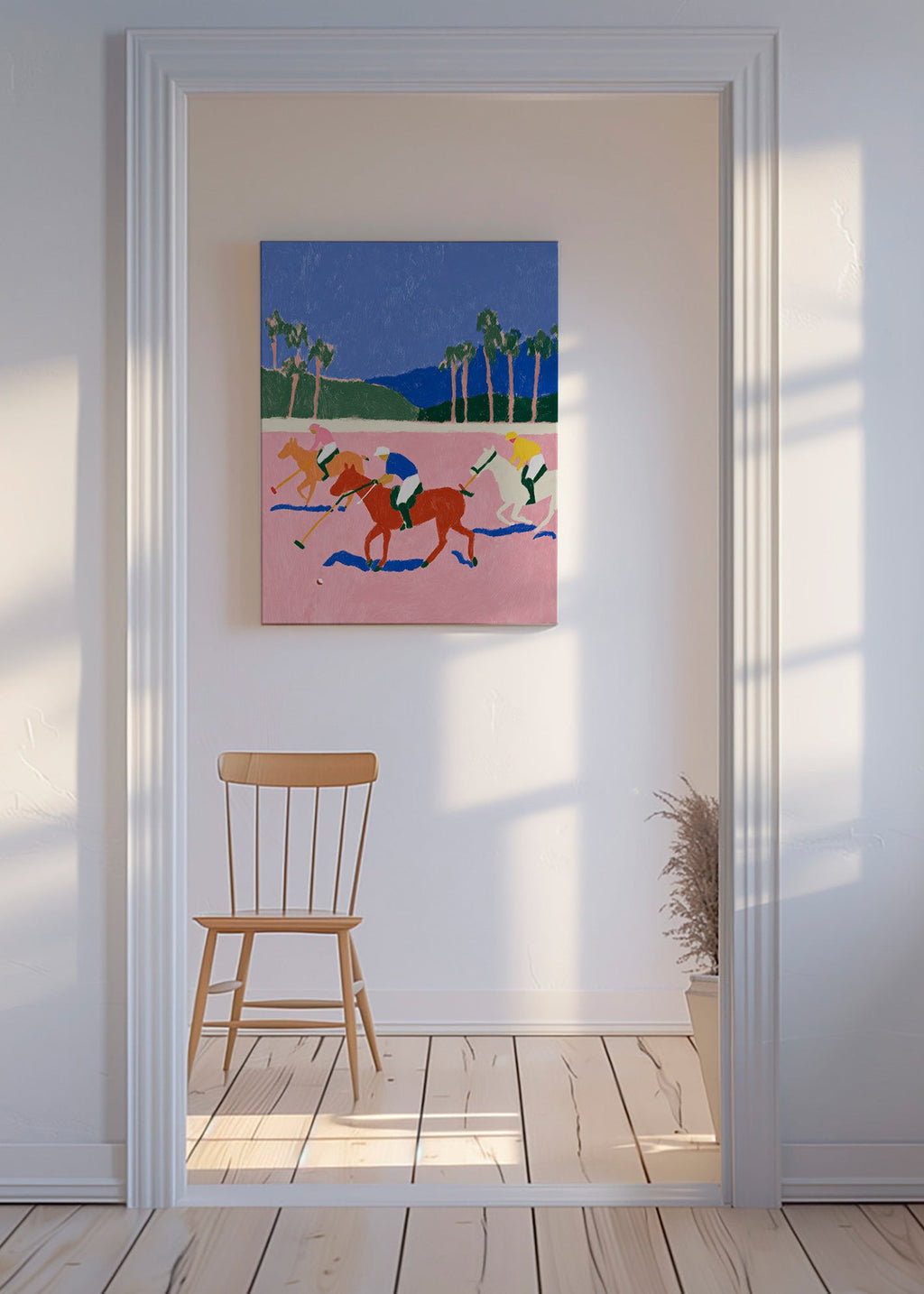 Polo sport painting in pink