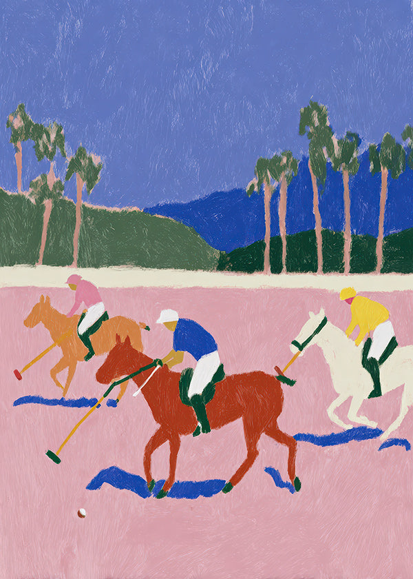 Polo sport painting in pink