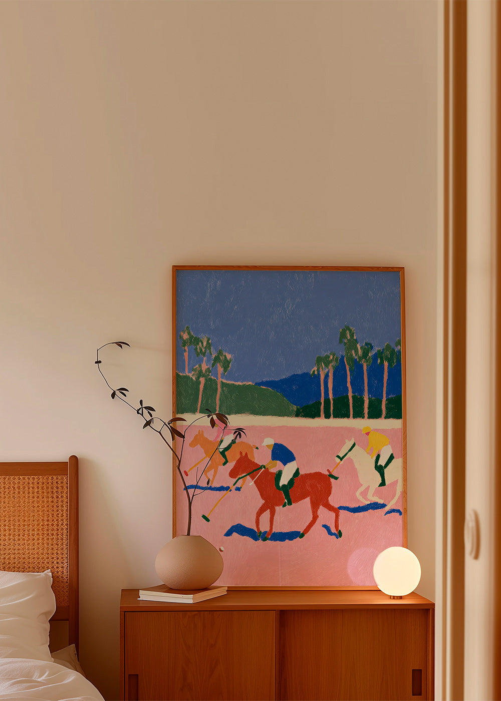 Polo sport painting in pink