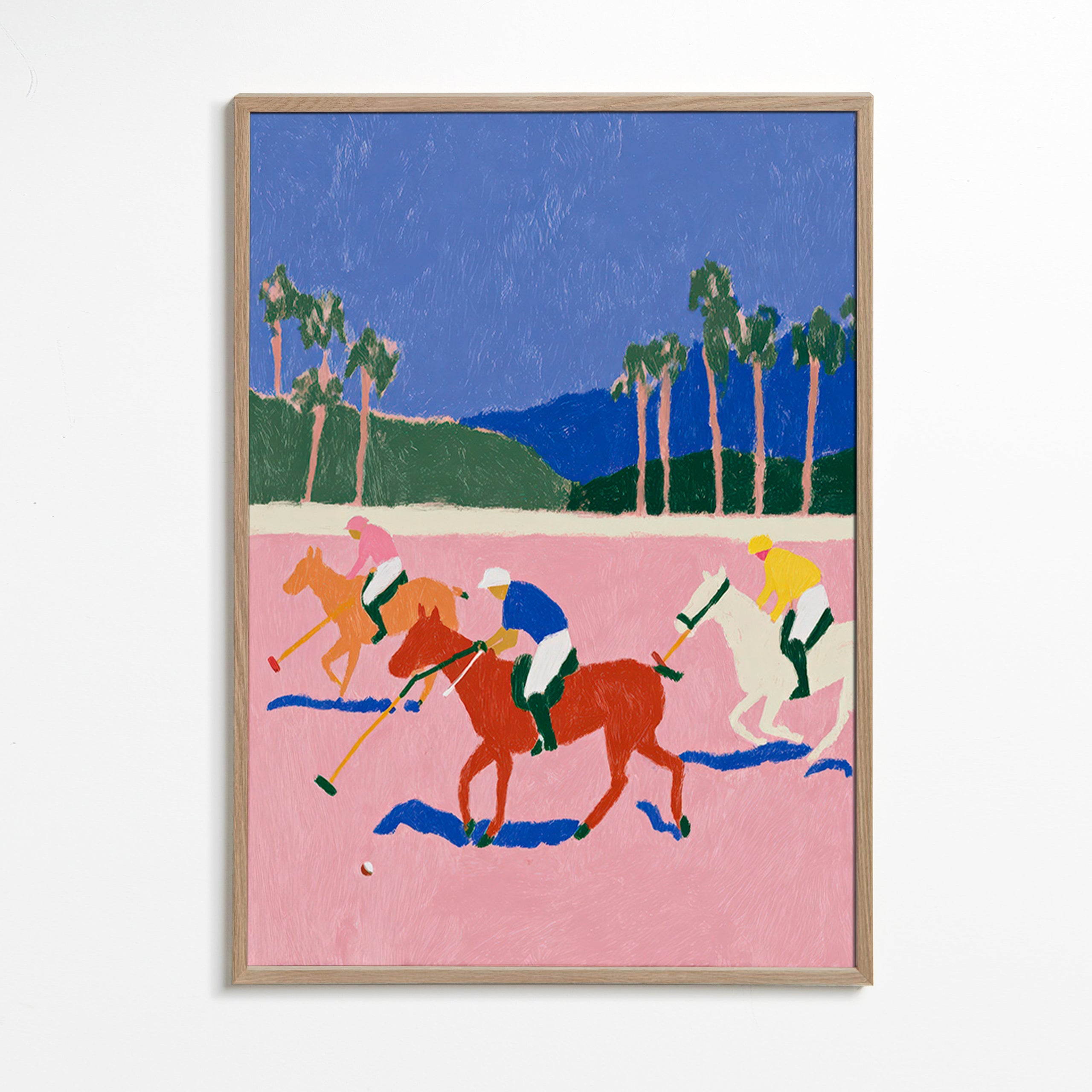 Polo sport painting in pink
