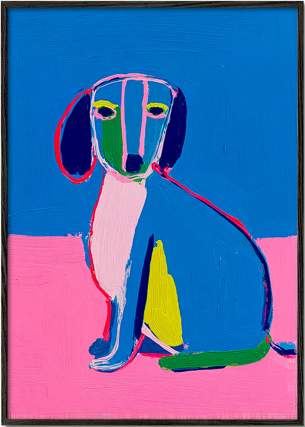 Artwork neon dog bold colors