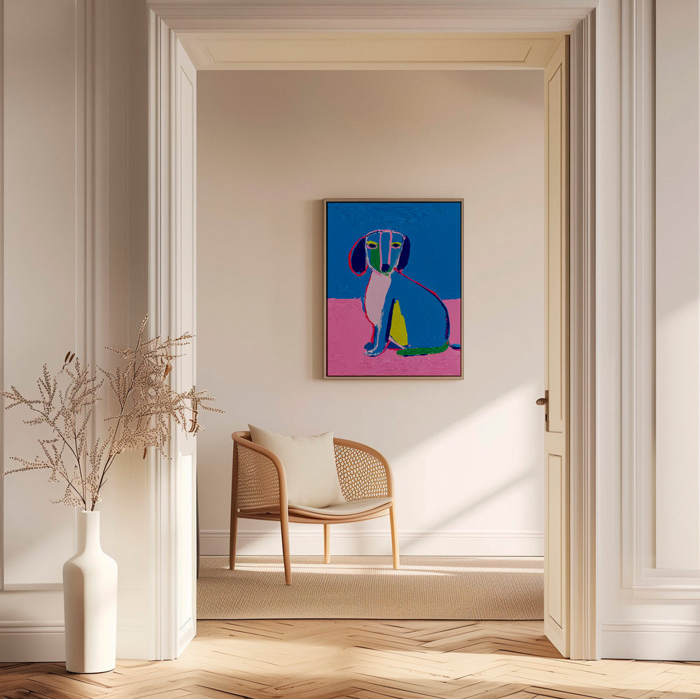Artwork neon dog bold colors