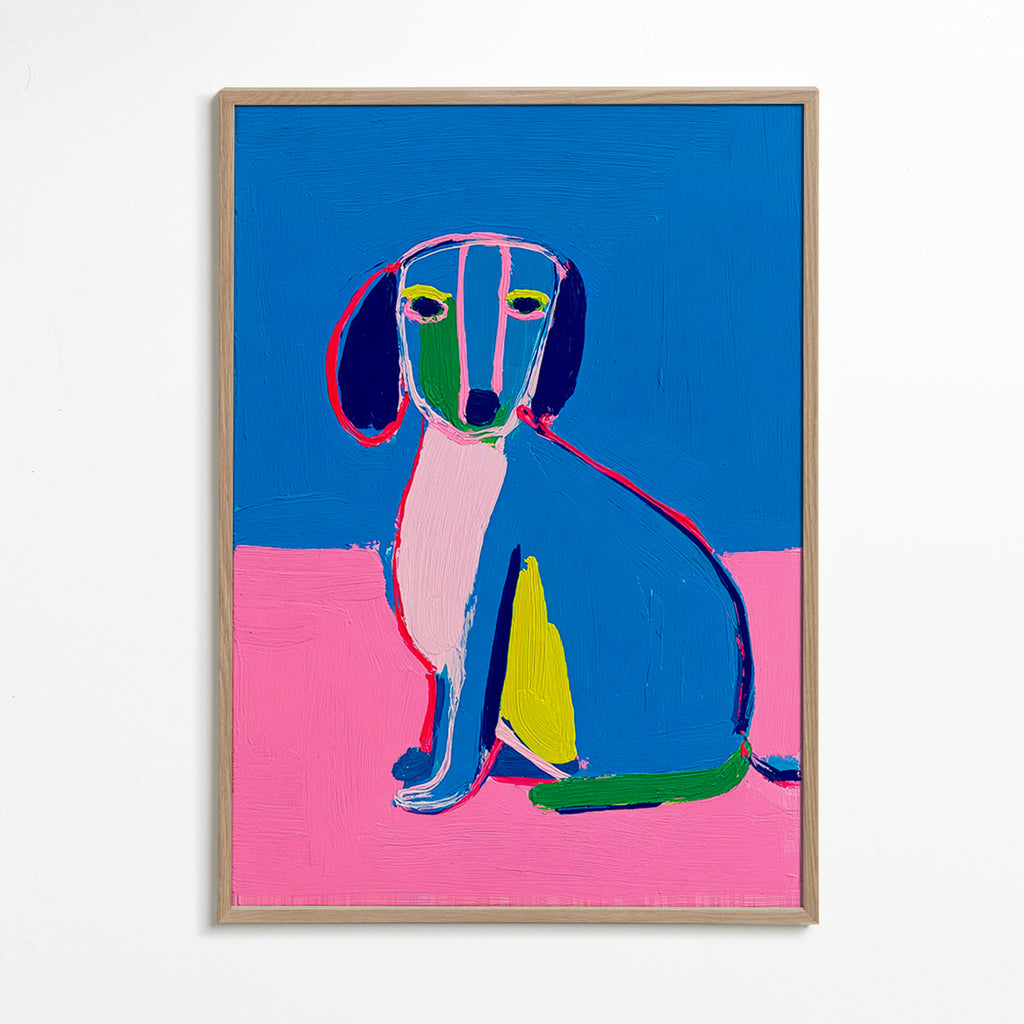Artwork neon dog bold colors