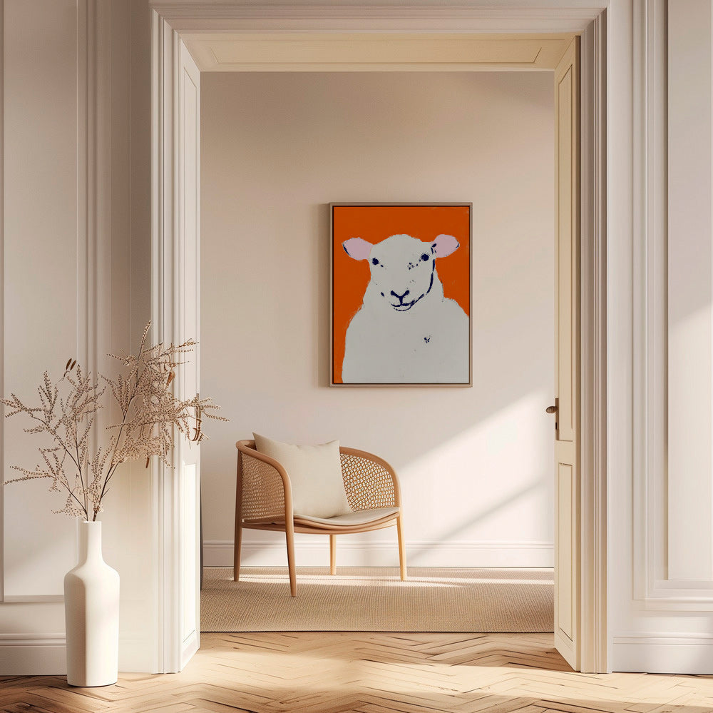 Artwork white sheep portrait