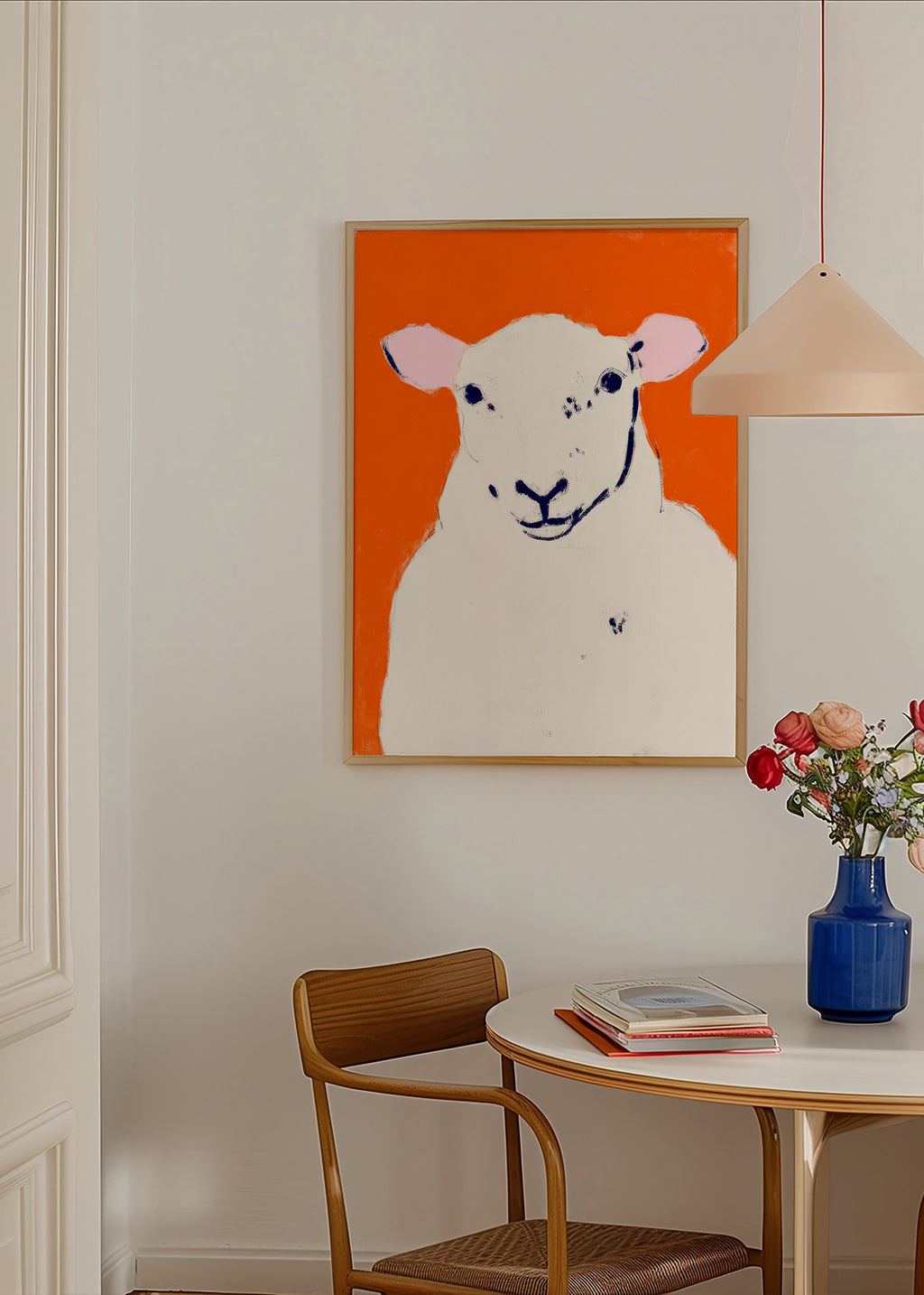 Artwork white sheep portrait