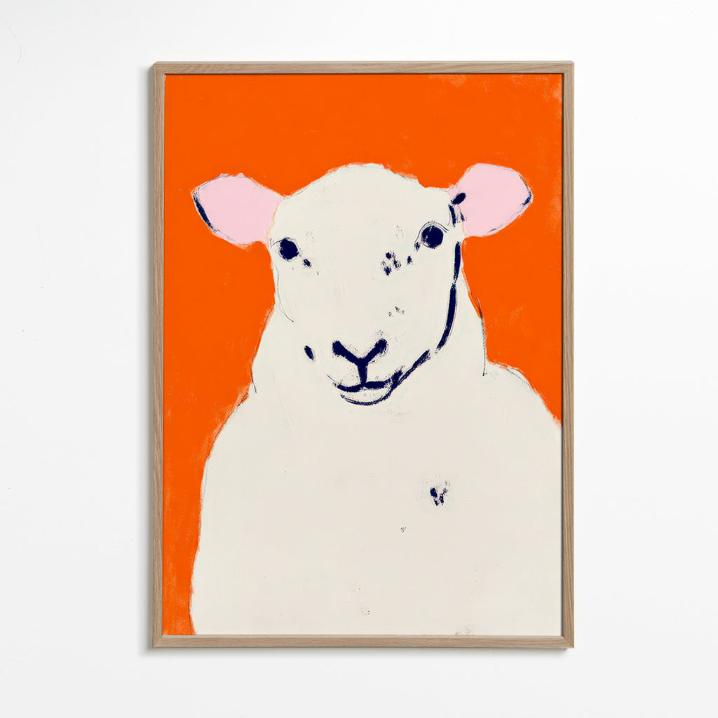 Artwork white sheep portrait