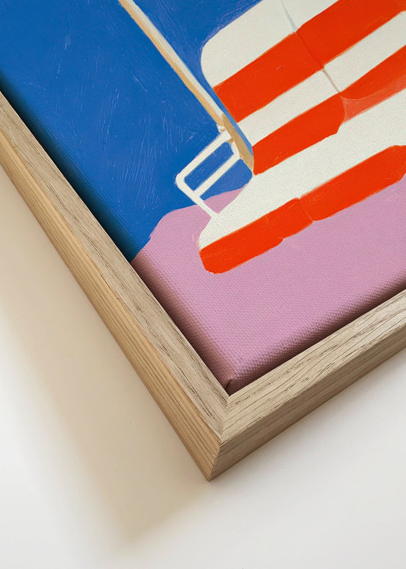 Chairlift illustration with striped seat