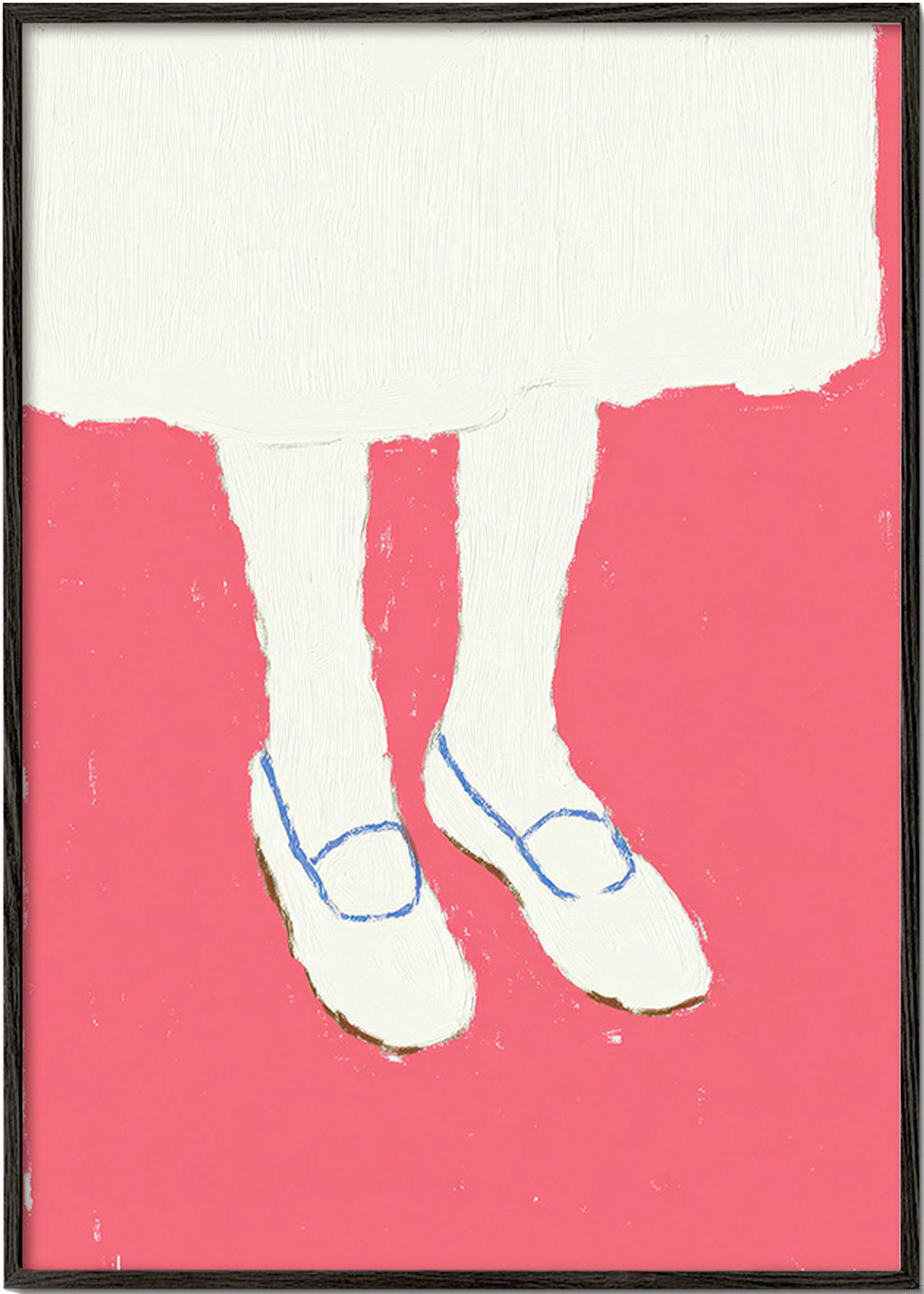 Illustration of legs with pink shoes