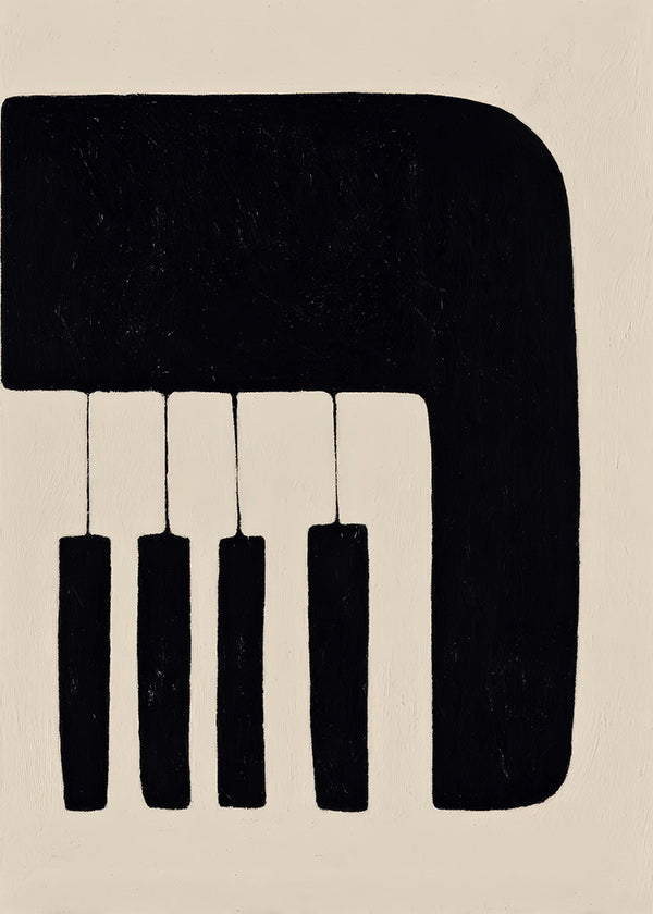 Minimalist piano artwork with keys