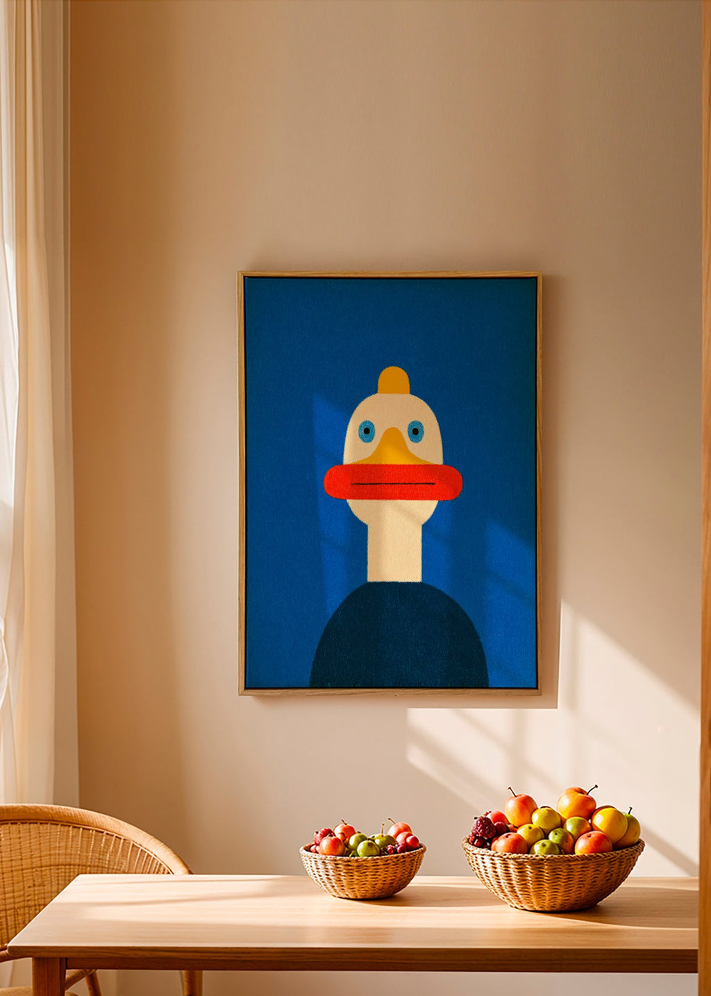 Artwork blue duck illustration