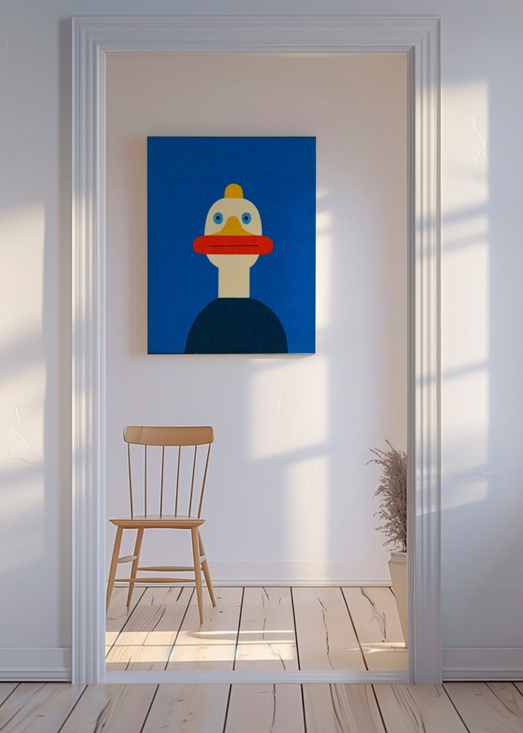 Artwork blue duck illustration