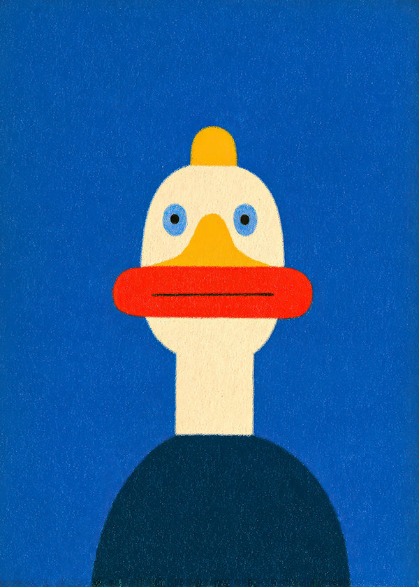 Artwork blue duck illustration