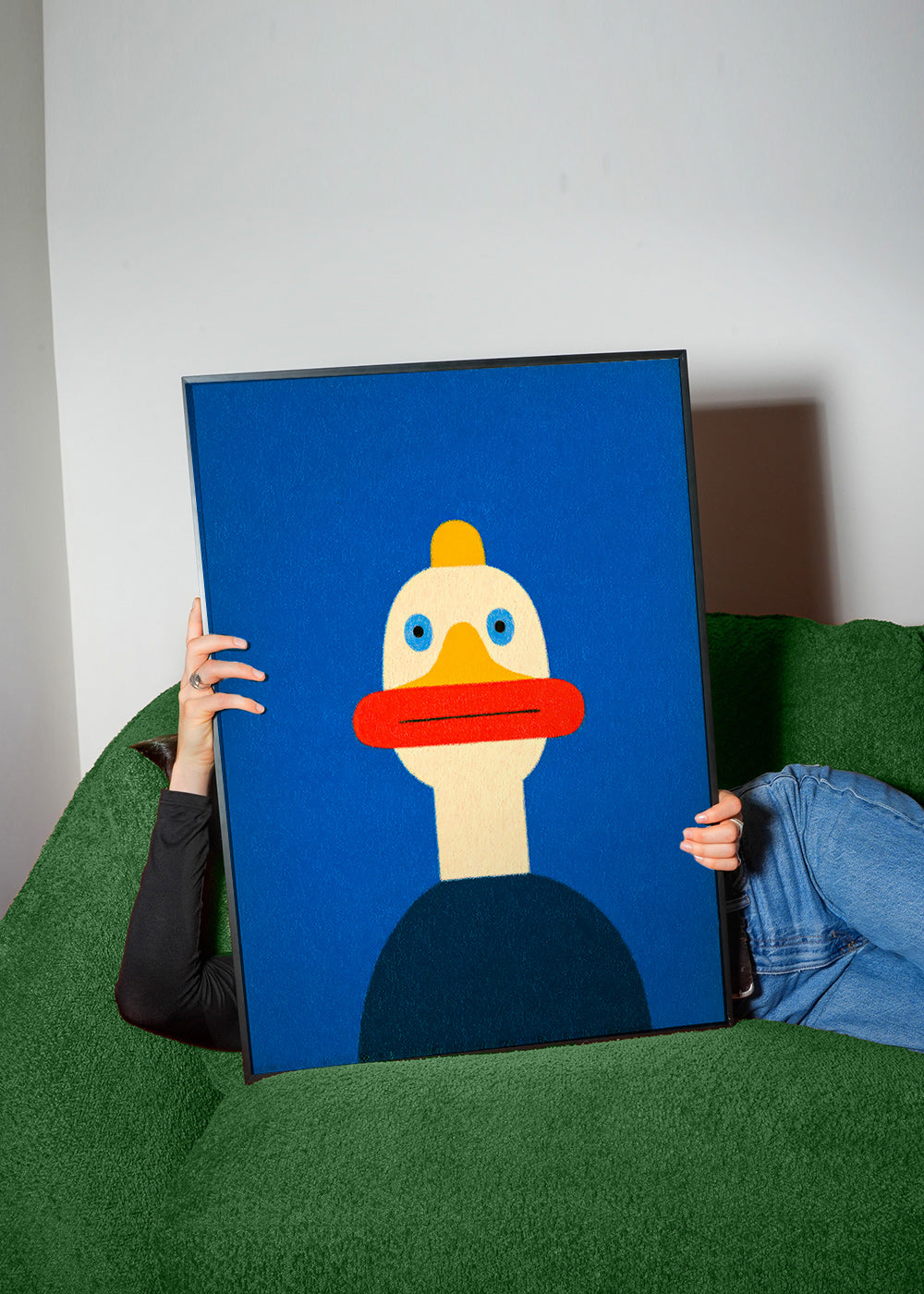Artwork blue duck illustration