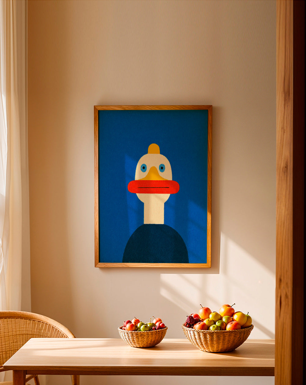 Artwork blue duck illustration