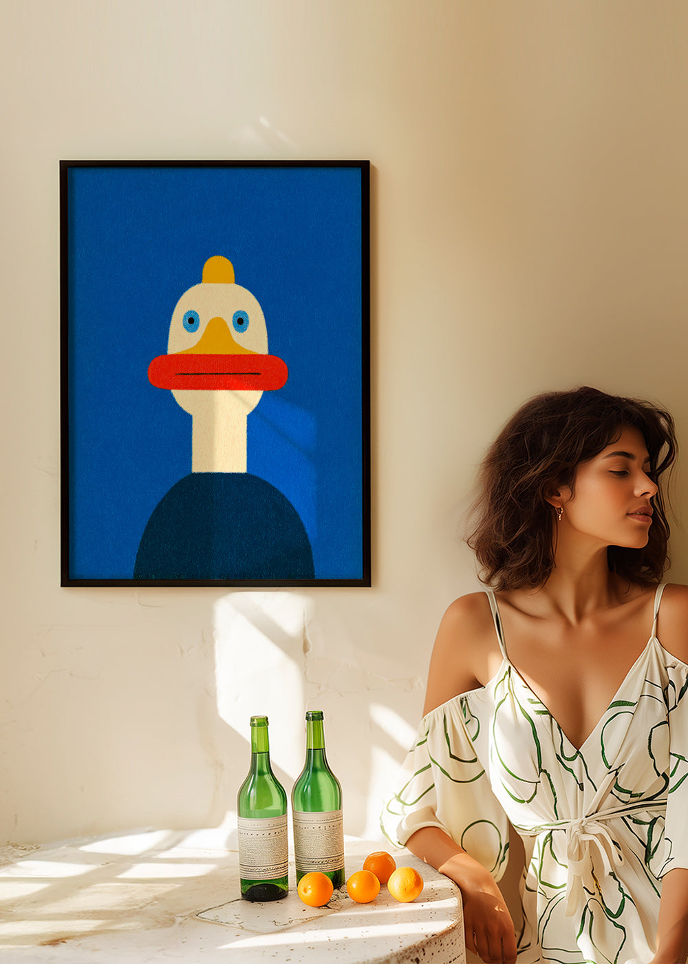 Artwork blue duck illustration
