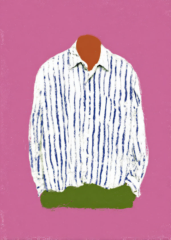 Striped shirt illustration on pink background