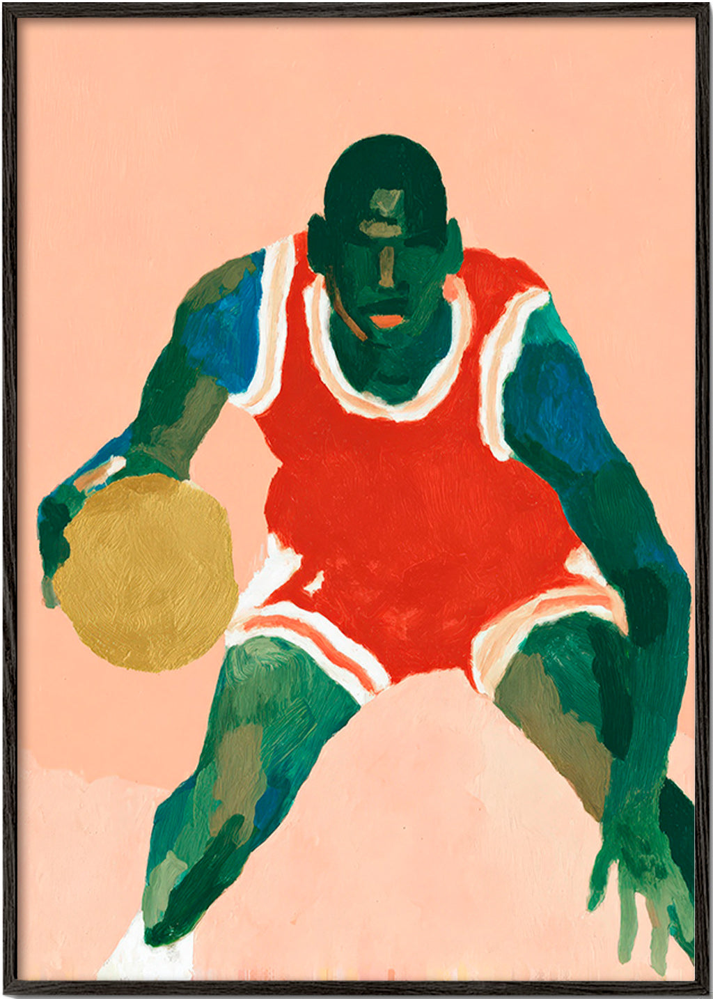 Sports art: basketball player in motion