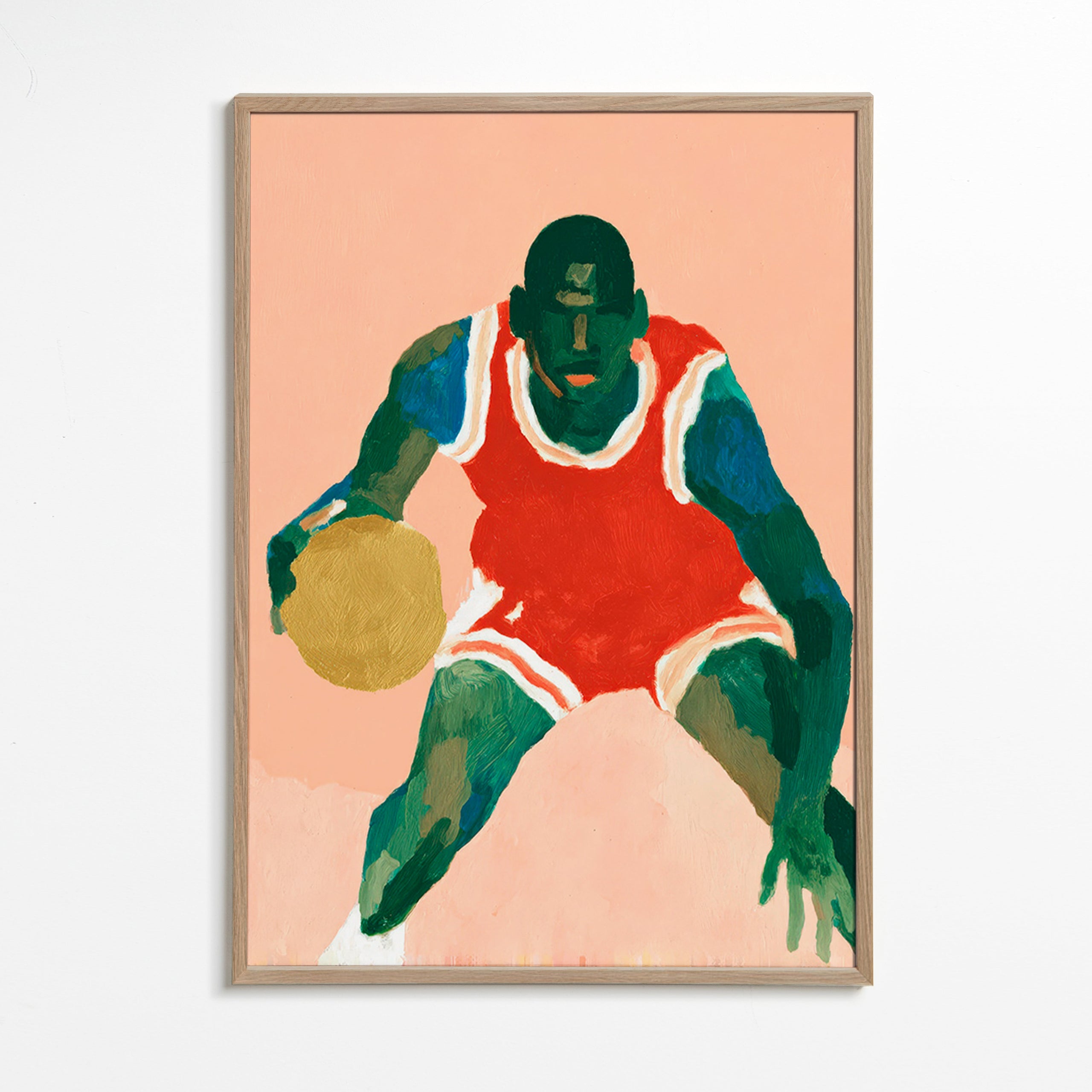 Sports art: basketball player in motion
