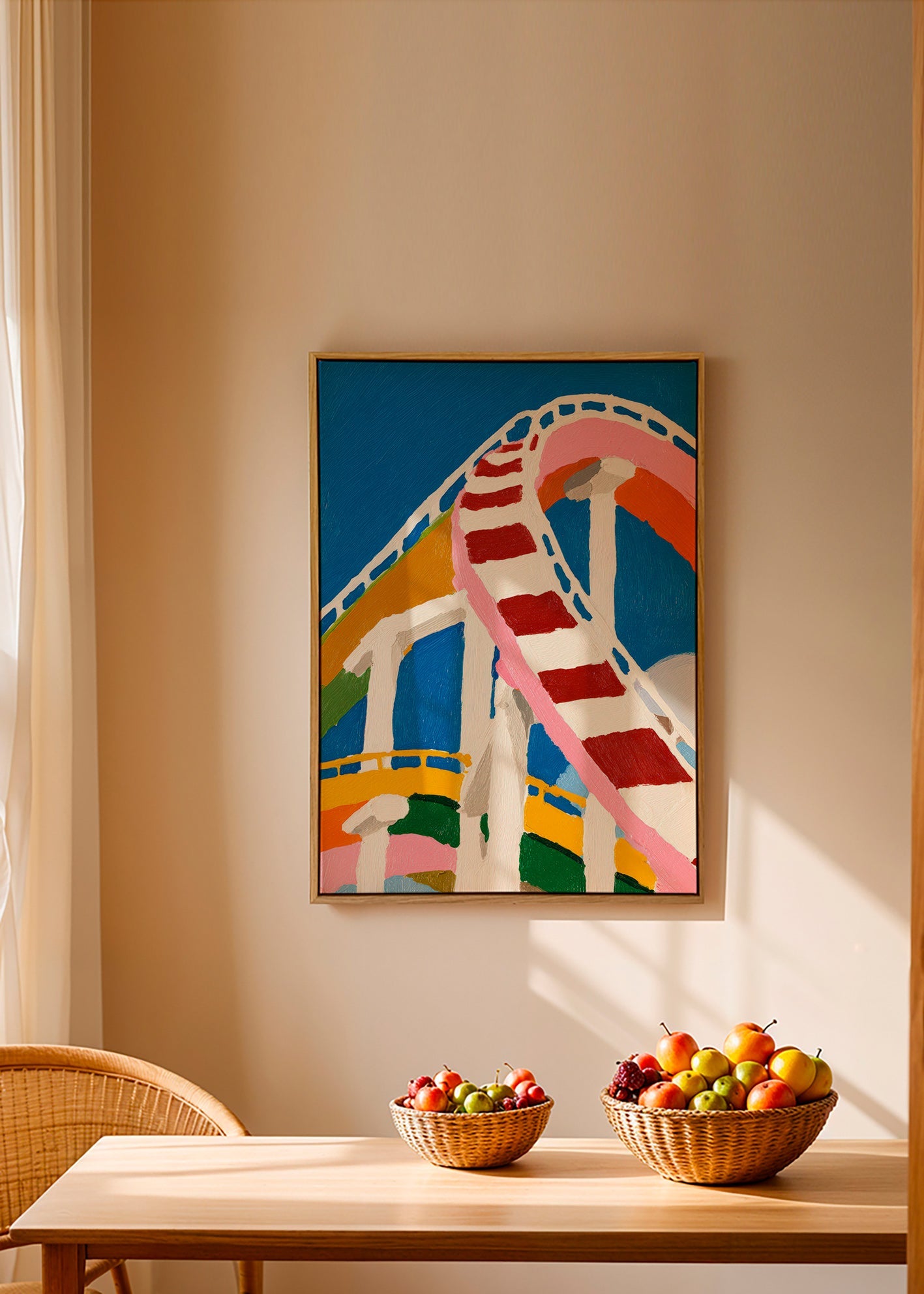 Colorful rollercoaster illustration