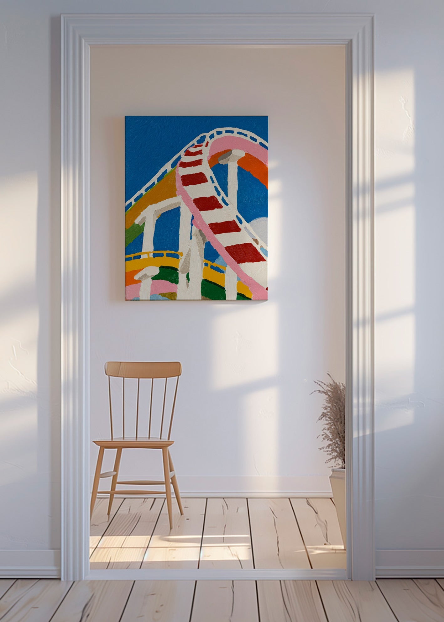 Colorful rollercoaster illustration