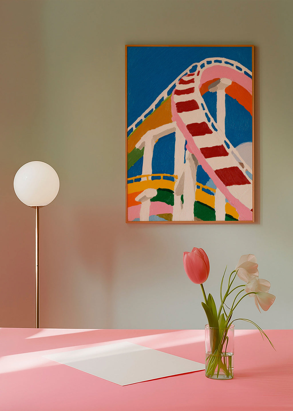 Colorful rollercoaster illustration