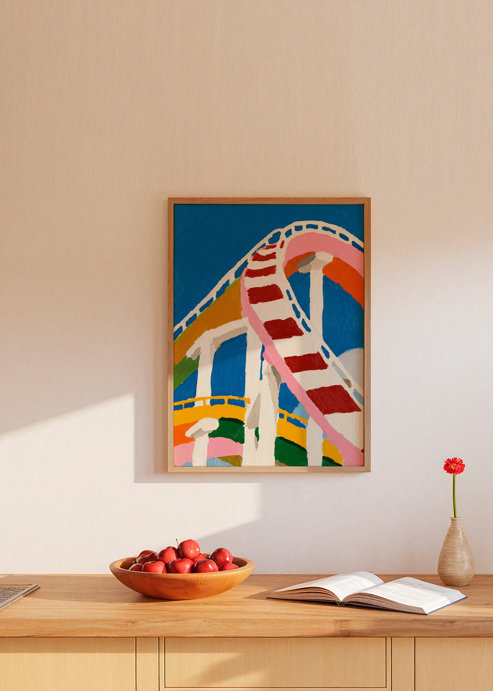 Colorful rollercoaster illustration