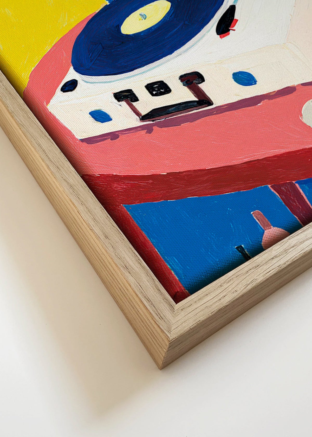 Illustration: vintage record player on table