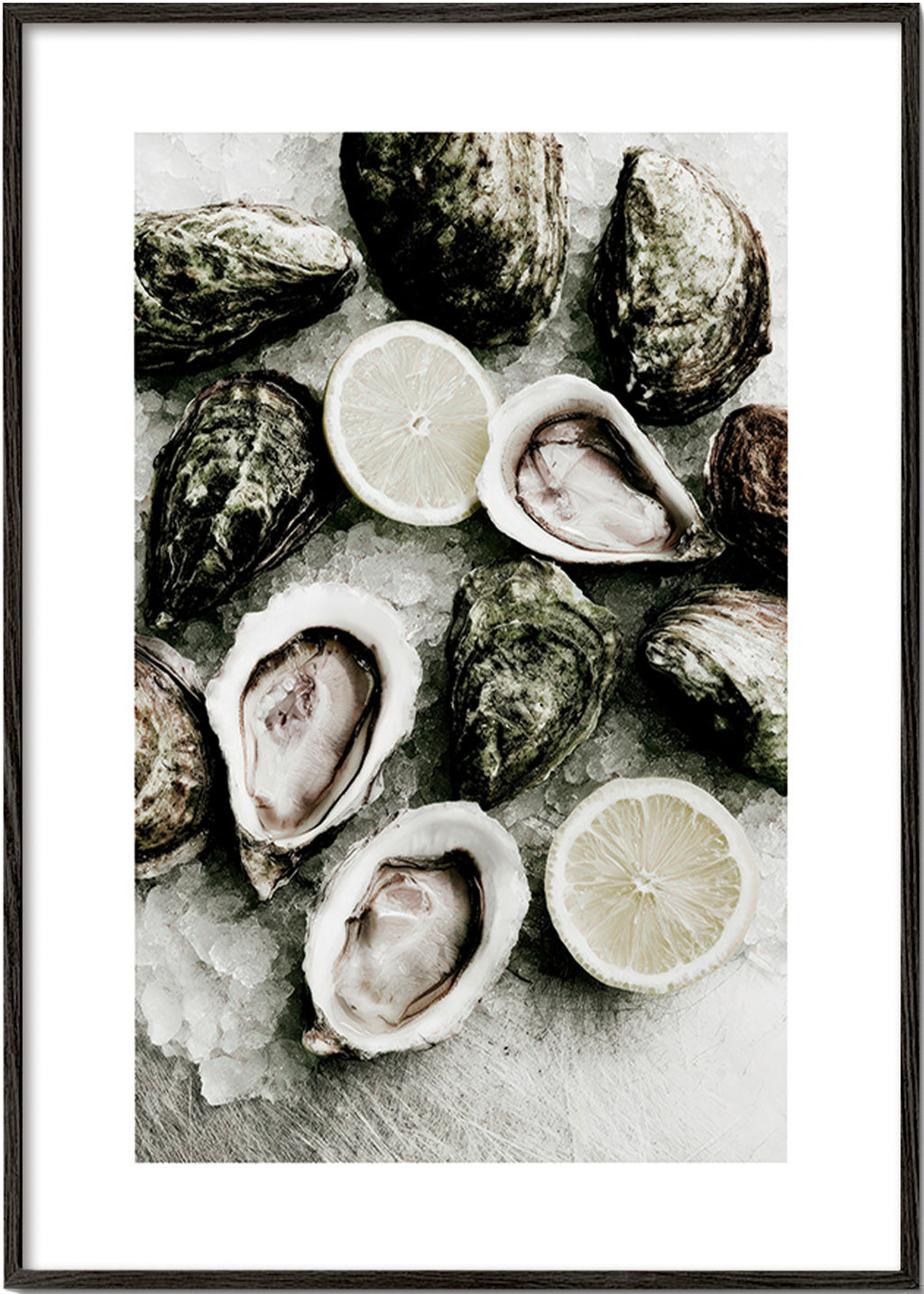 Kitchen art: oysters and lemon close-up