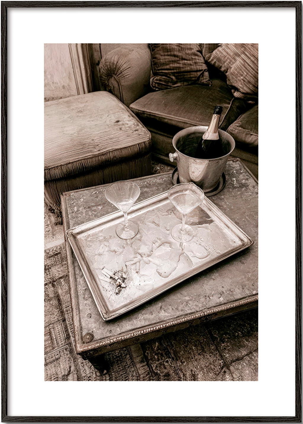 Kitchen art with champagne tray